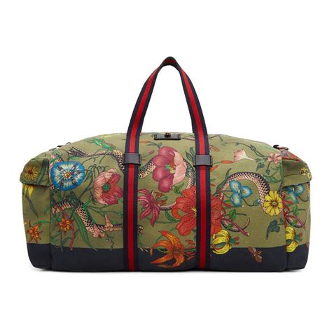 gucci floral bowling bag|gucci canvas duffle bag.